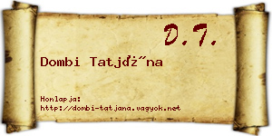Dombi Tatjána névjegykártya